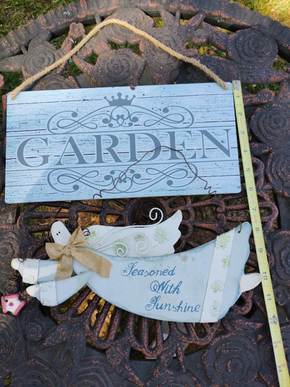 Garden sign and garden angel sign